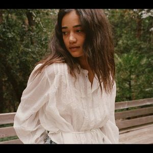 DÔEN sheer Lille blouse white Size L